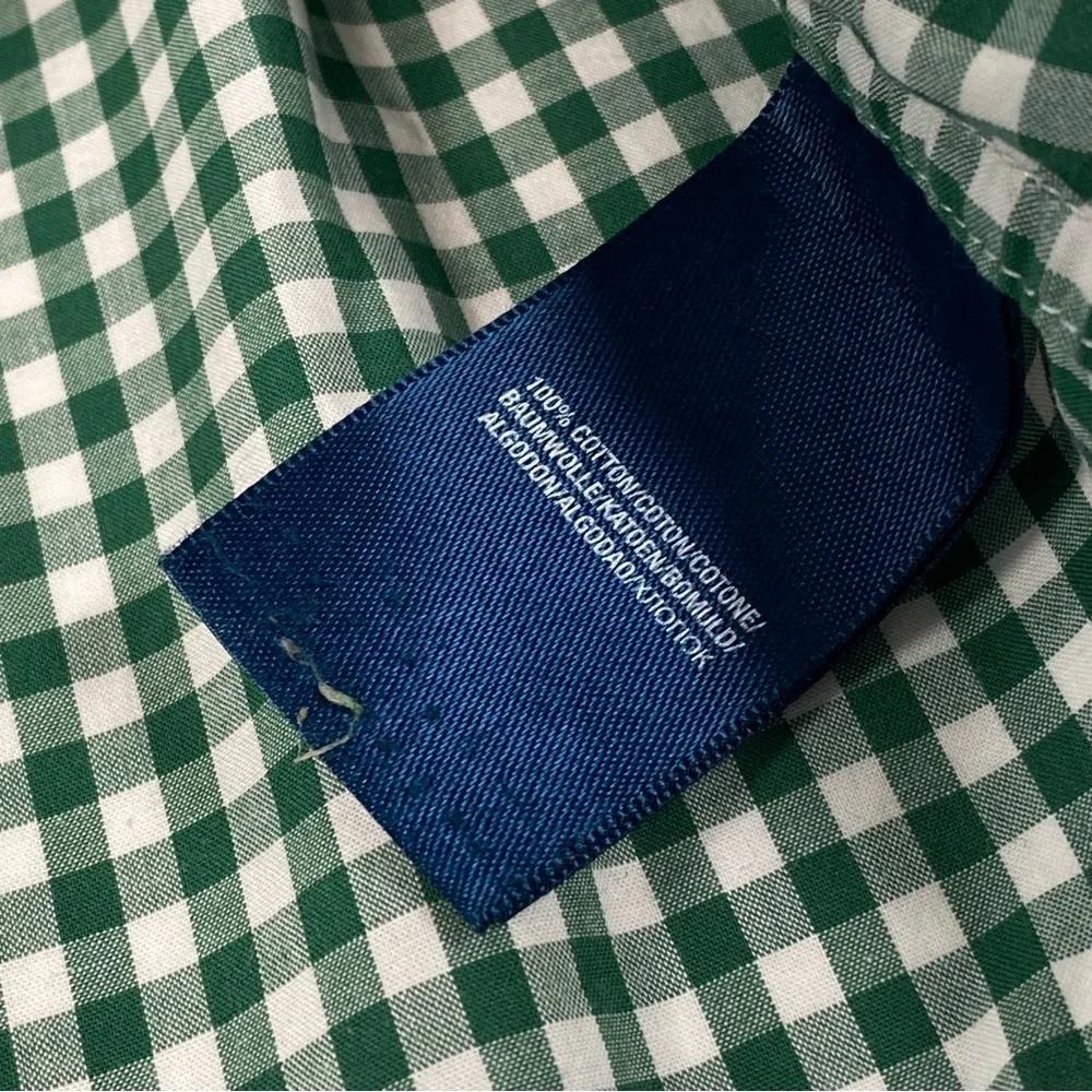 RALPH LAUREN Polo Green Plaid Button Down Long  Sleeve Shirt Boy's Size S(8)